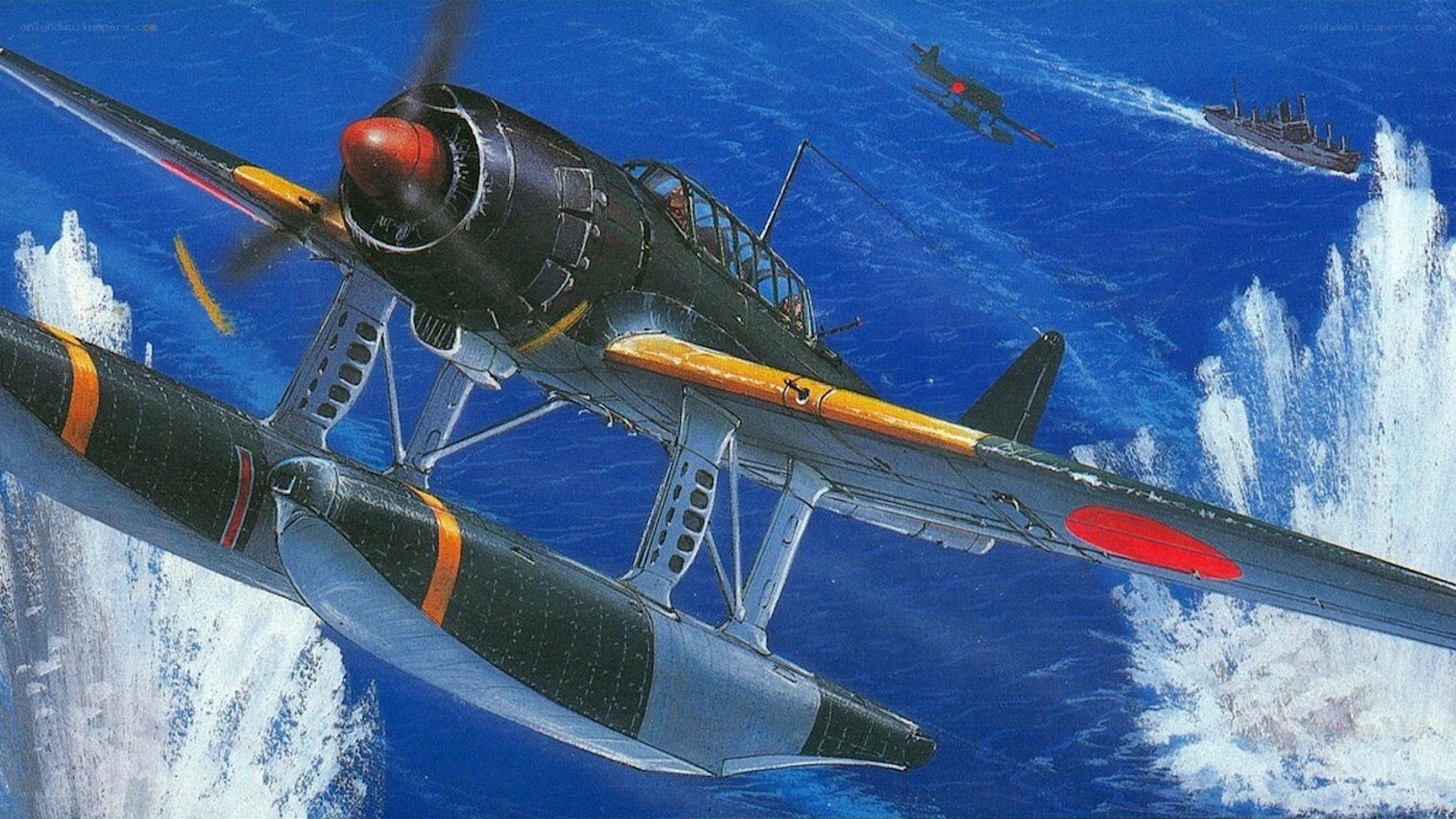 Japanese seaplane in flight