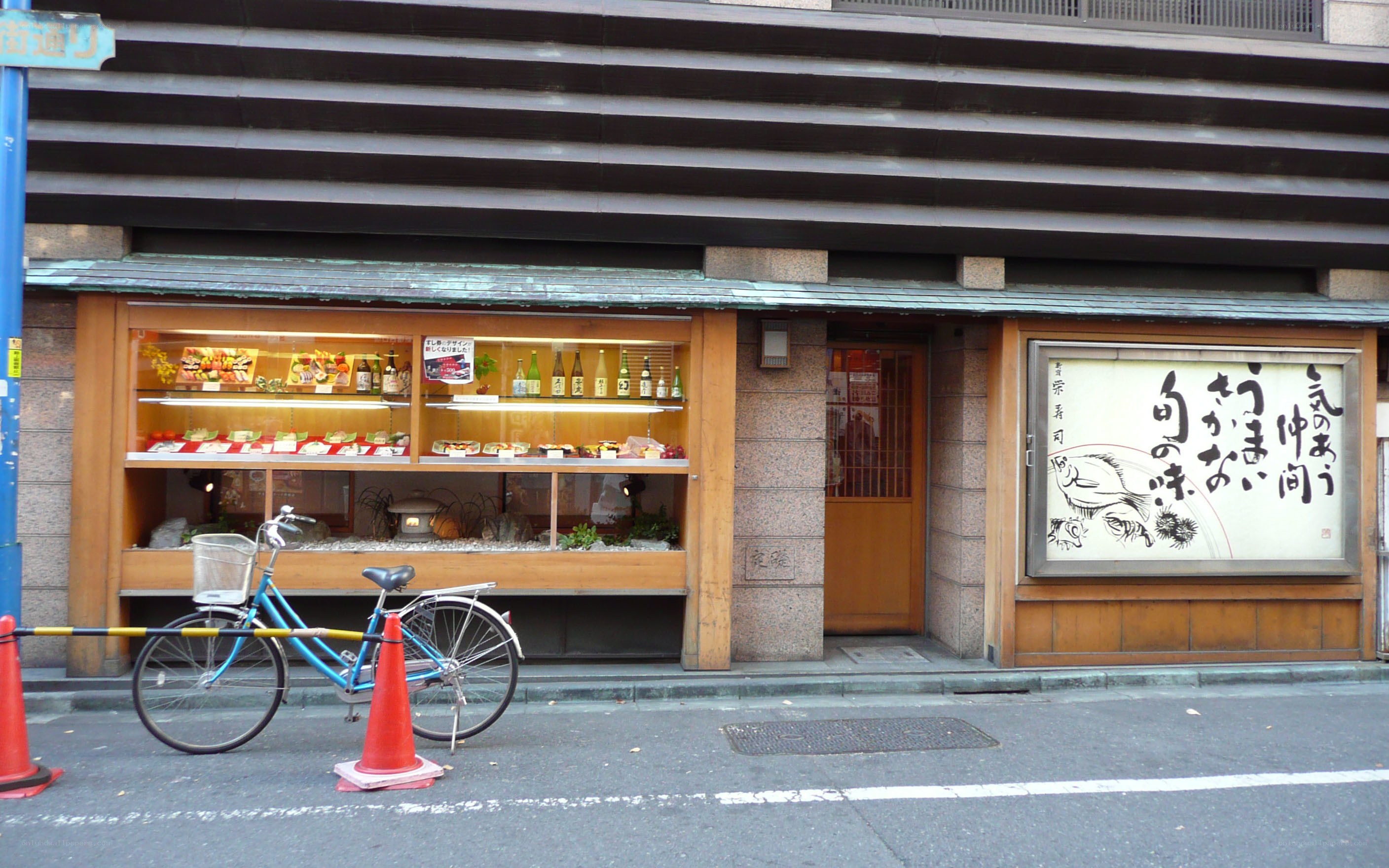 Japanese shop with bicycle