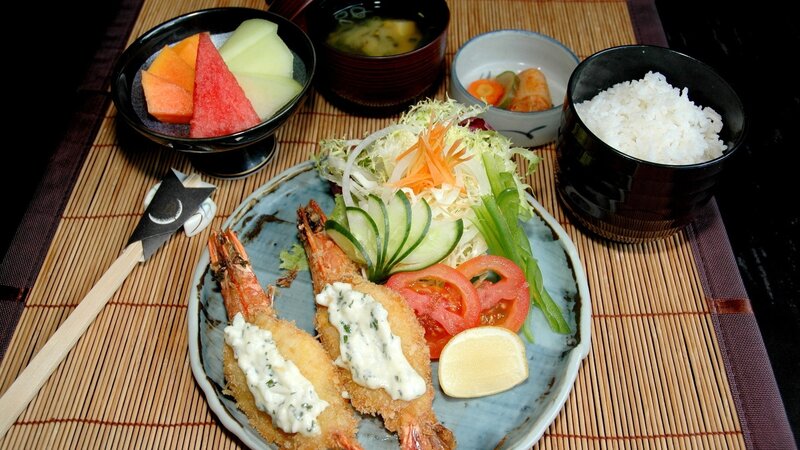 Japanese shrimp tempura meal