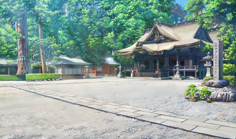 Japanese Shrine Courtyard