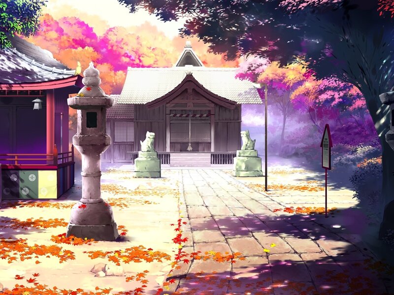 Japanese Shrine in Autumn — Orange