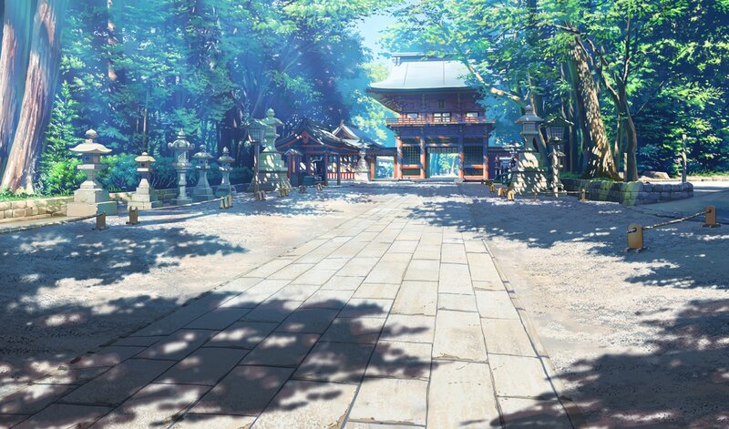 Japanese Shrine in Forest — Green, Serene
