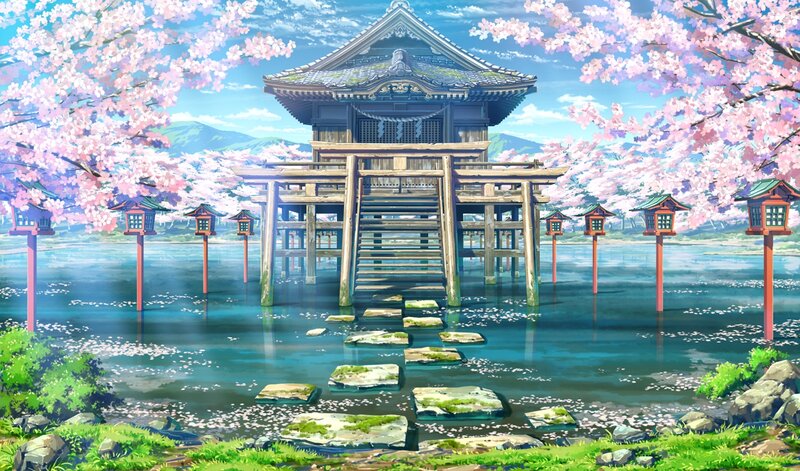 Japanese Shrine in Water