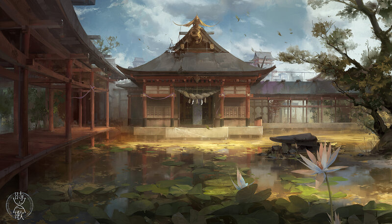 Japanese Shrine Pond
