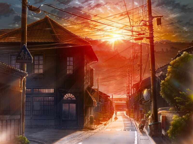 Japanese Street at Sunset