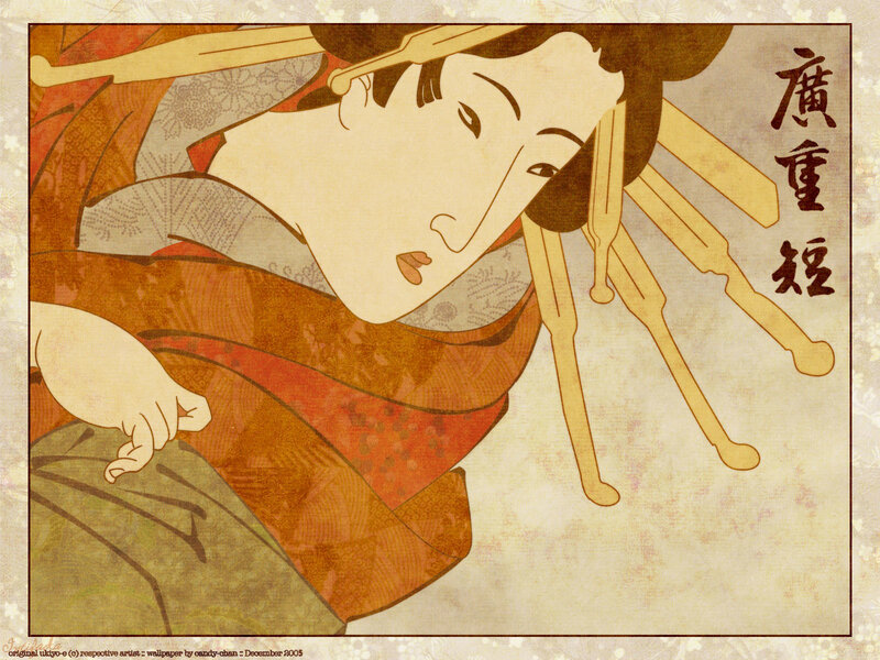 Japanese-style woman illustration