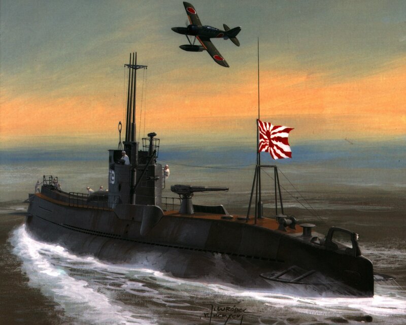 Japanese Submarine at Sea