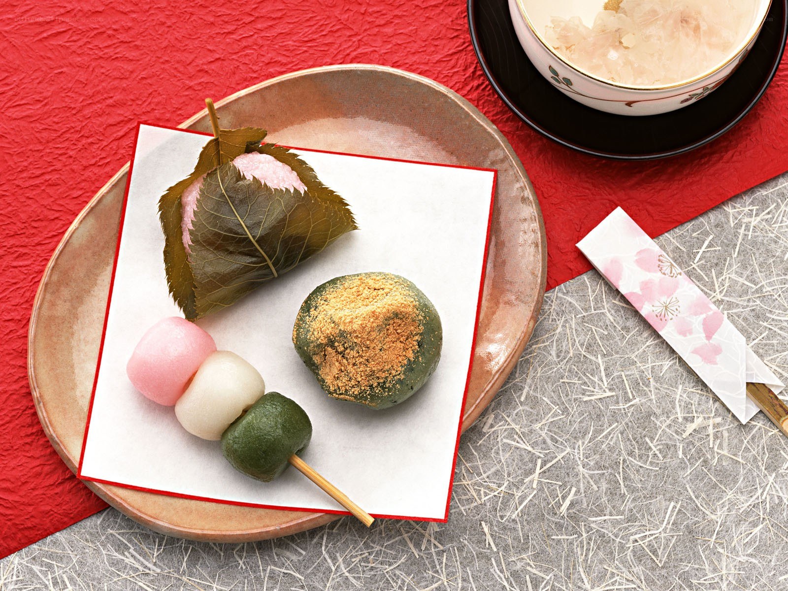 Japanese sweets on a plate