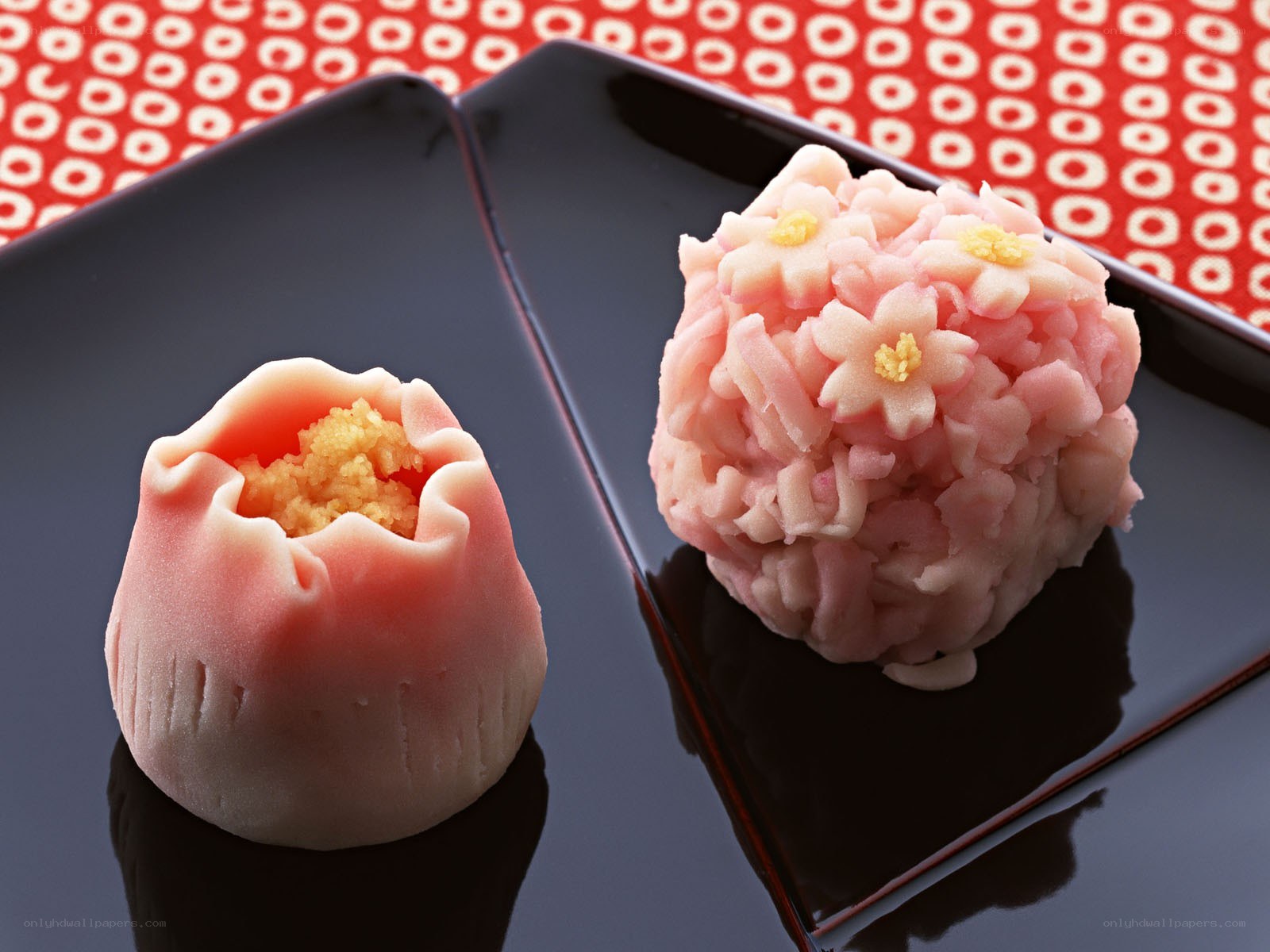 Japanese sweets on a plate