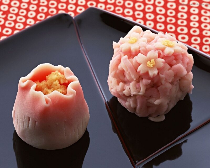 Japanese sweets on a plate