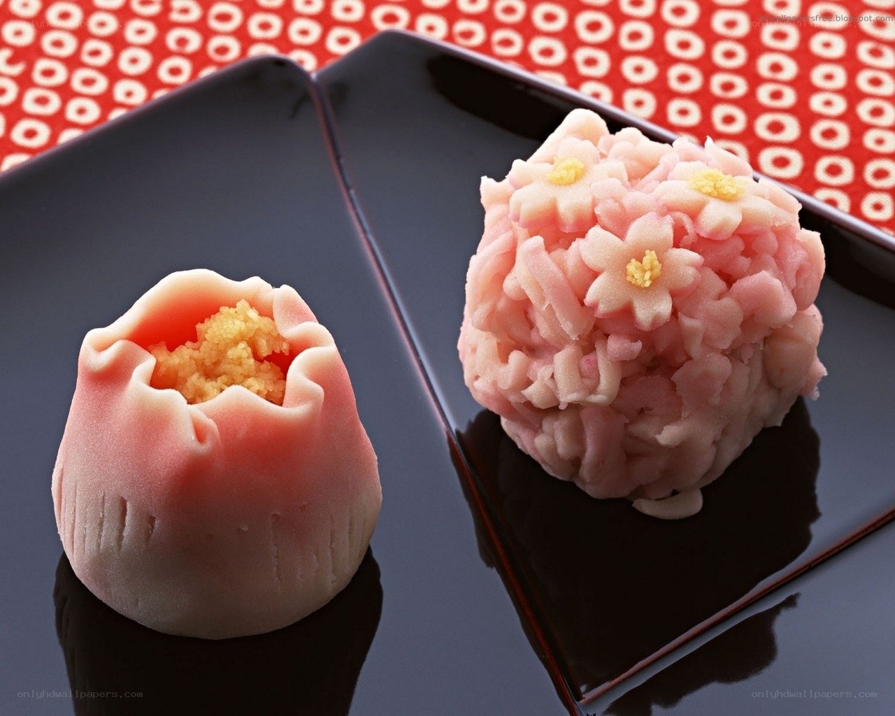 Japanese sweets on a plate