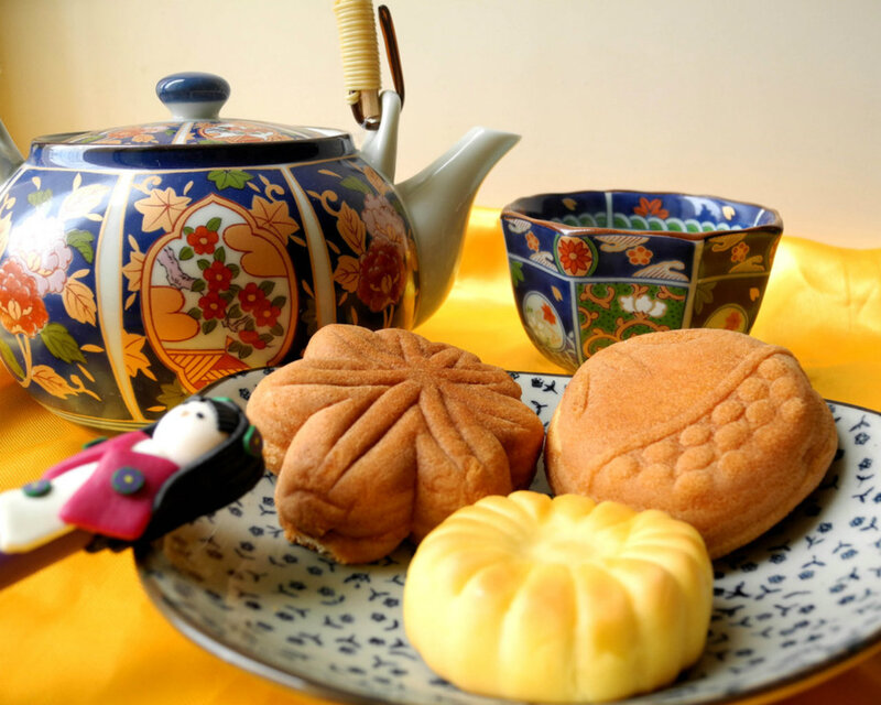 Japanese Sweets on Plate
