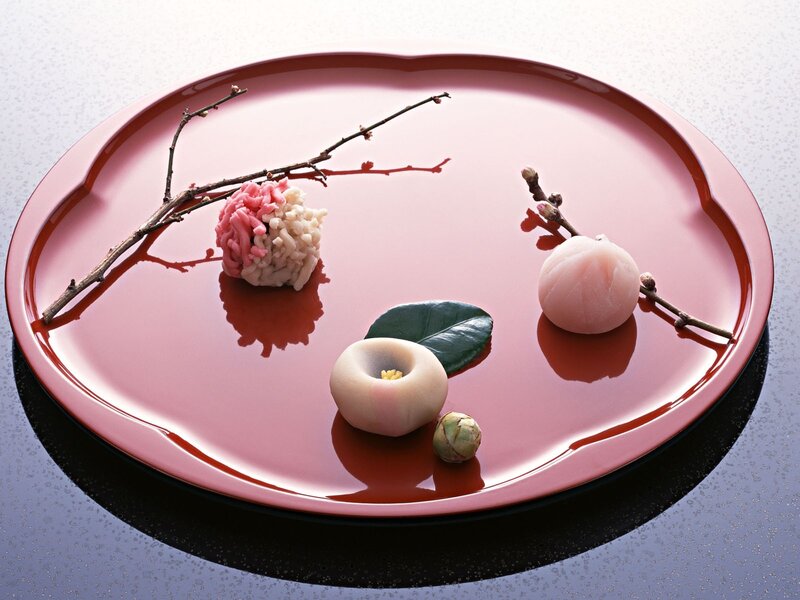 Japanese Sweets on Tray