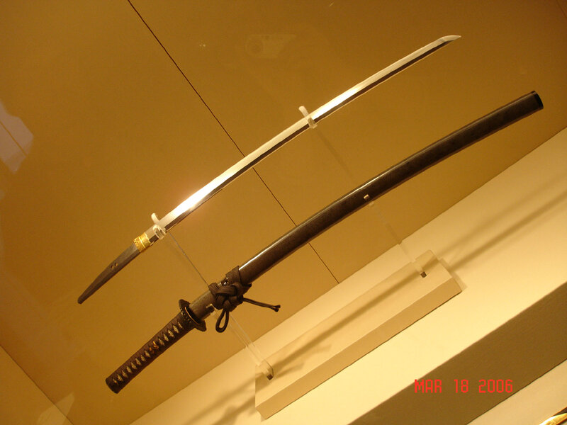 Japanese sword on display