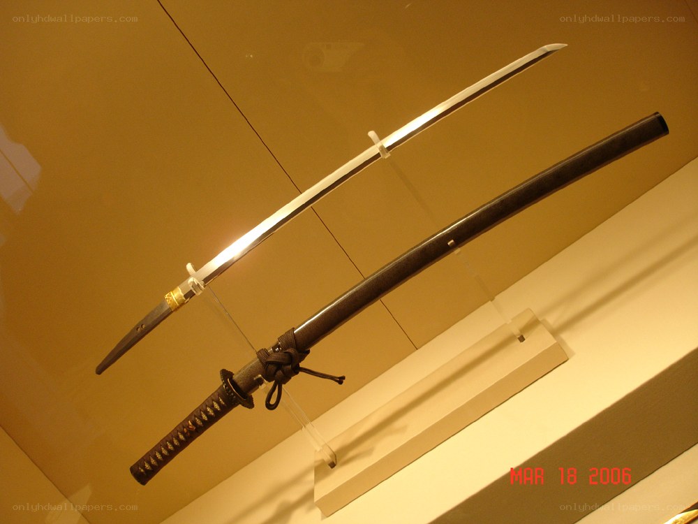 Japanese sword on display