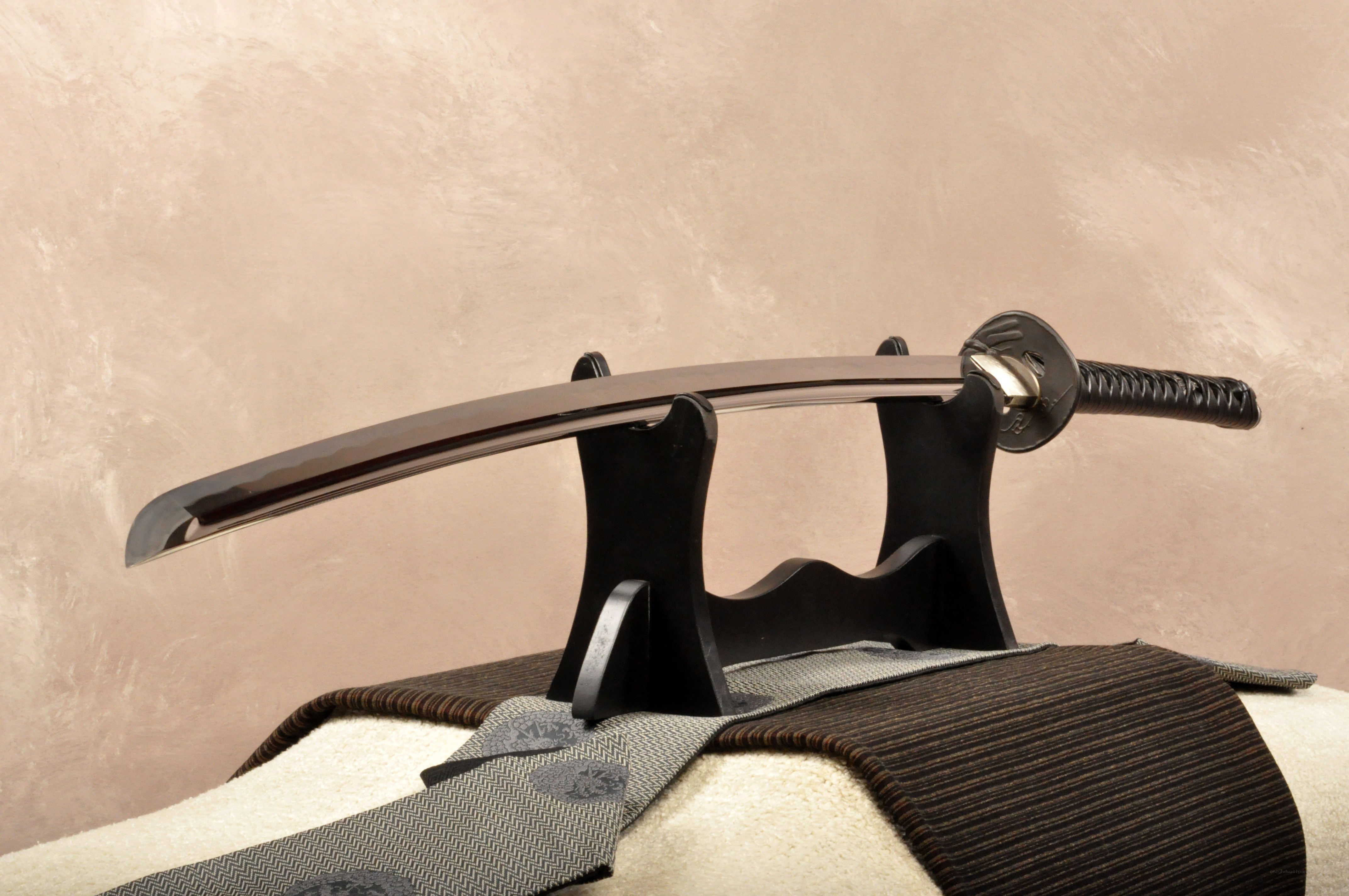 Japanese sword on display stand