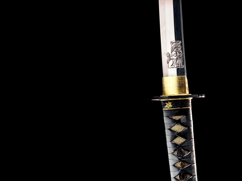 Japanese sword with intricate details