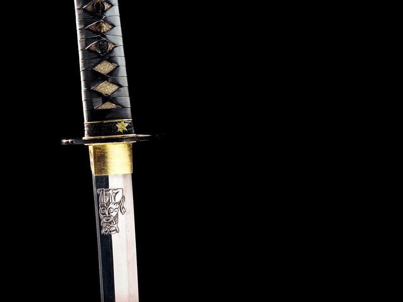 Japanese Sword with Scabbard — Black