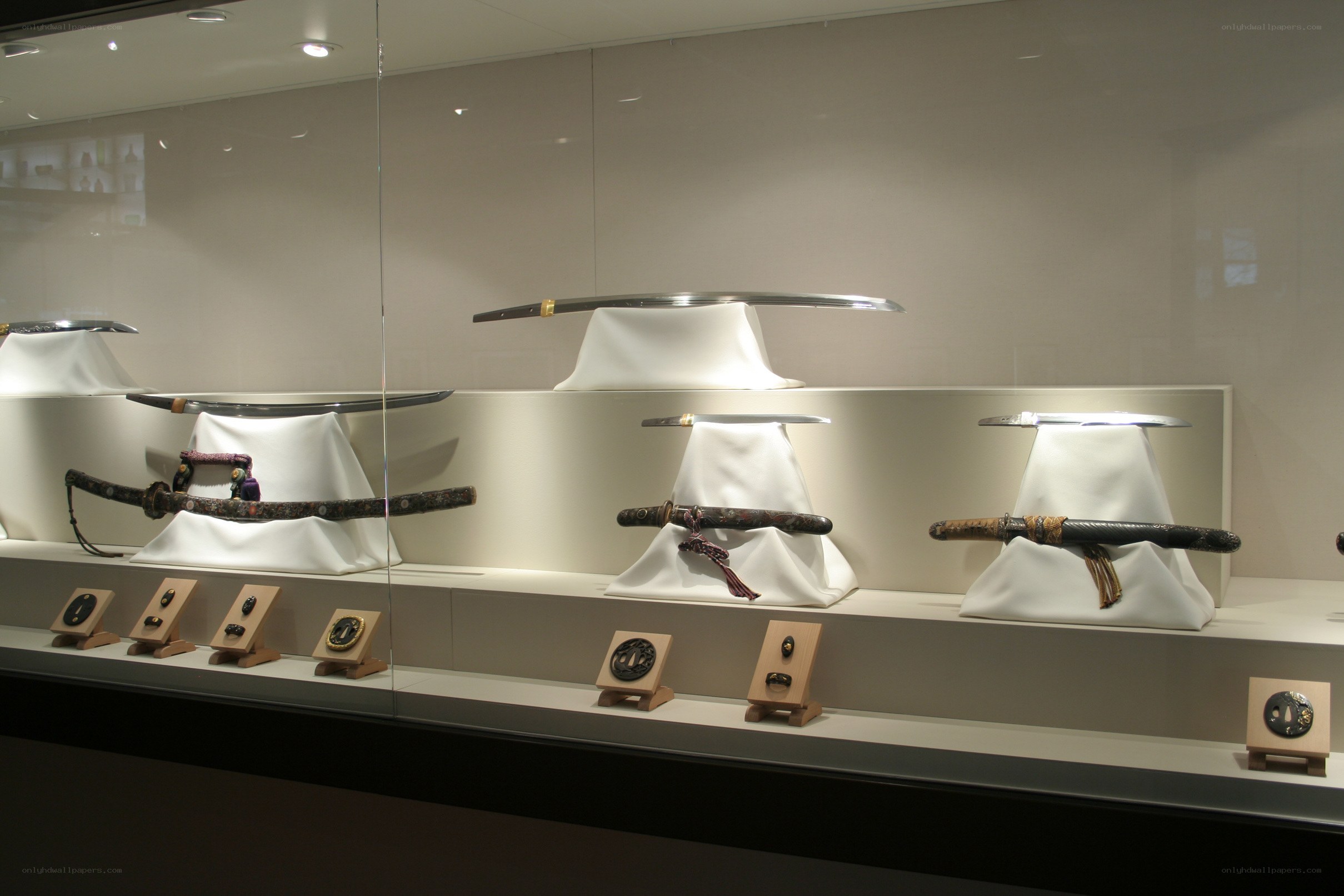 Japanese swords on display