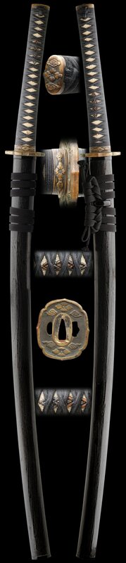 Japanese swords with fittings