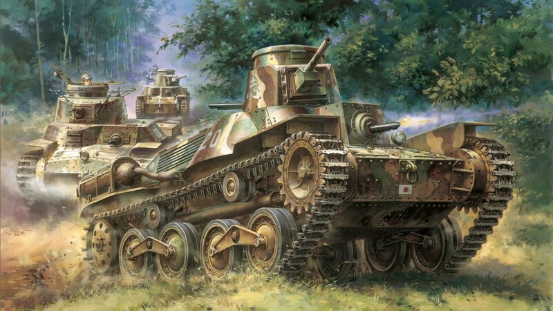 Japanese Tanks in Forest