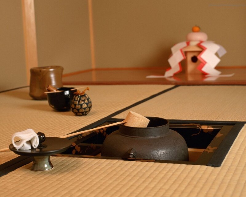 Japanese tea ceremony setup