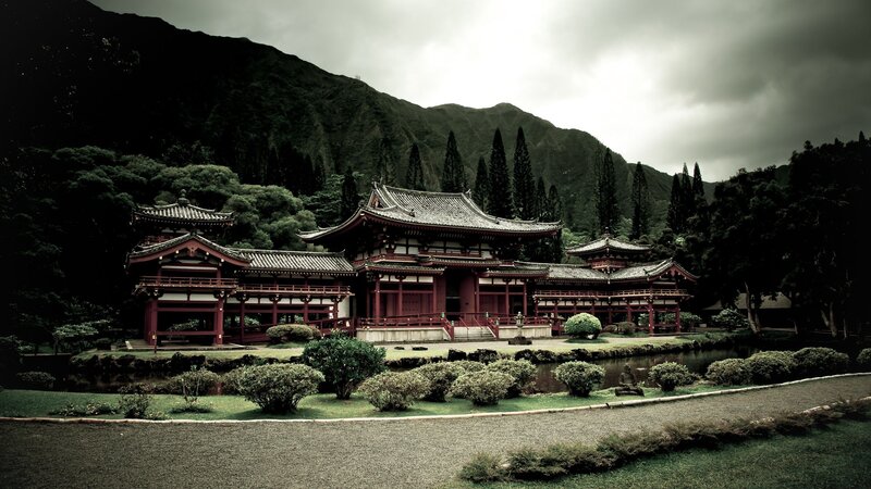 Japanese Temple Complex — Green