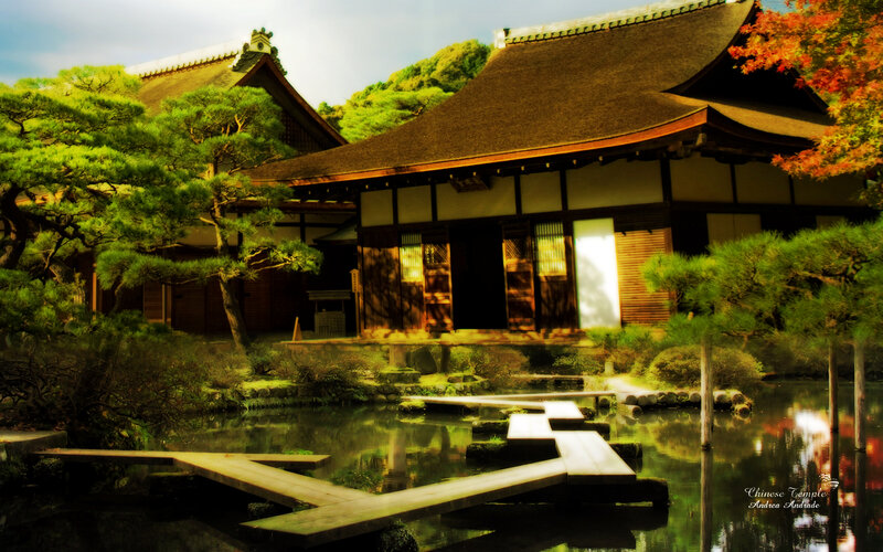 Japanese Temple Garden — Green, Serene, Autumn