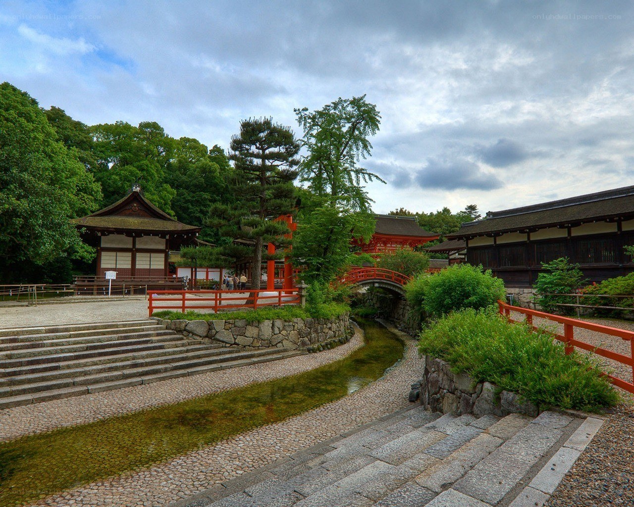 Japanese temple garden scene
