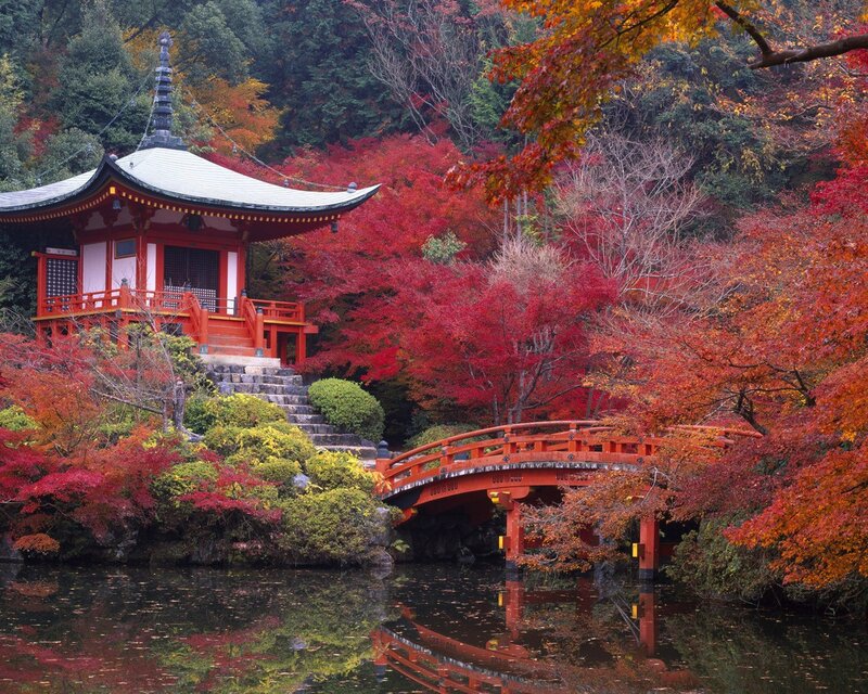Japanese temple in autumn