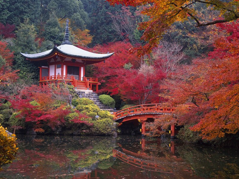 Japanese temple in autumn