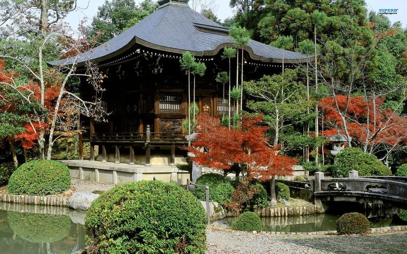 Japanese Temple Pavilion — Green