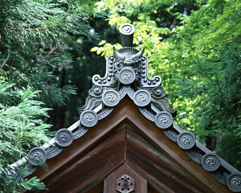 Japanese temple roof detail