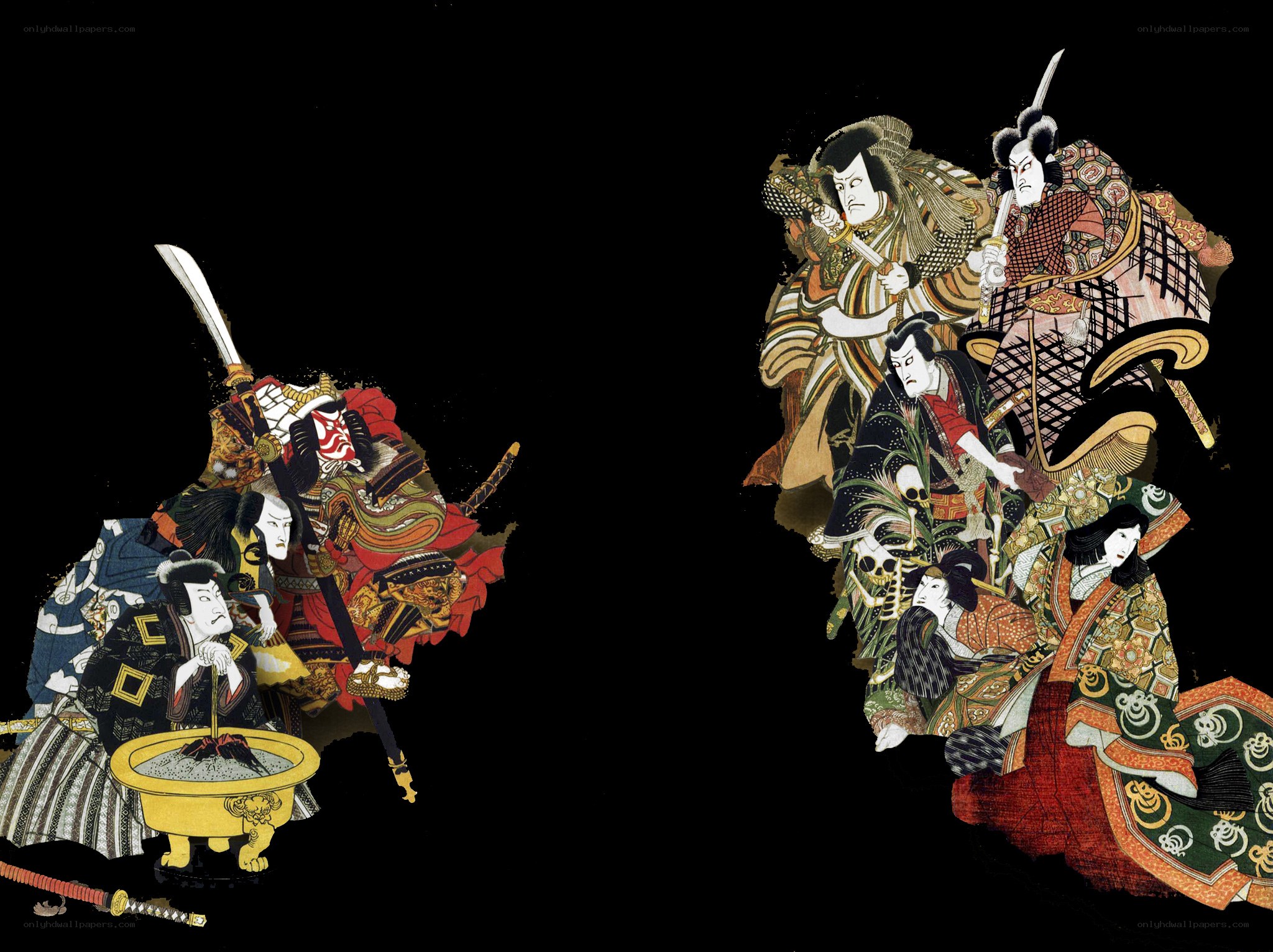 Japanese ukiyo-e warriors
