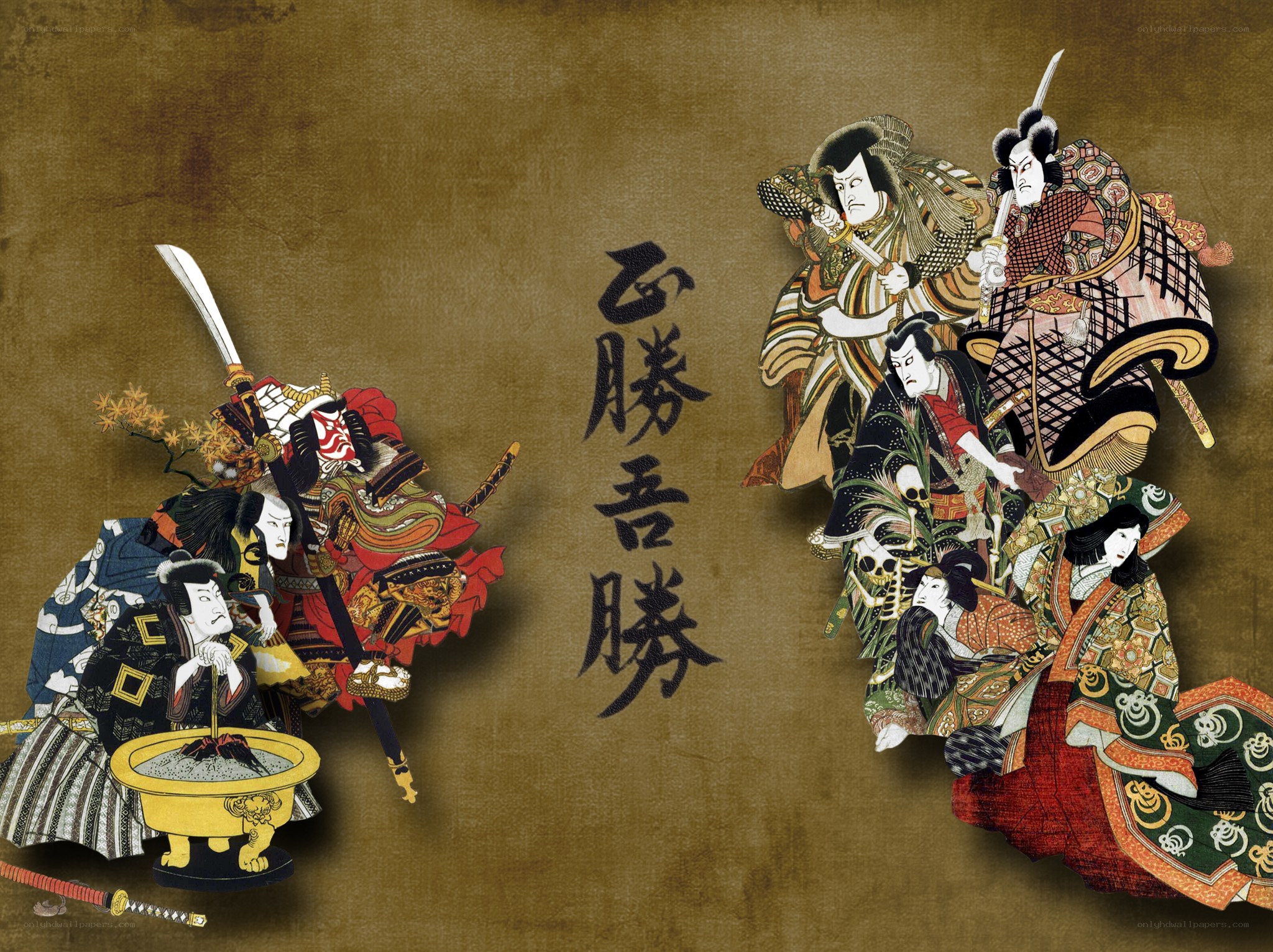 Japanese ukiyo-e warriors
