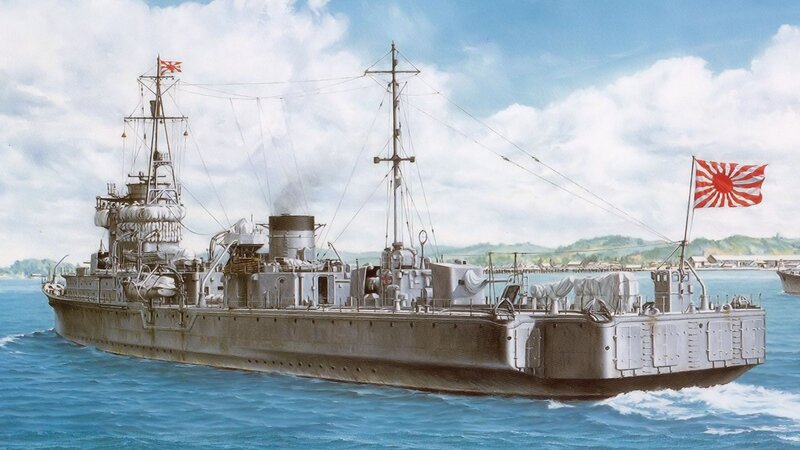 Japanese Warship at Sea