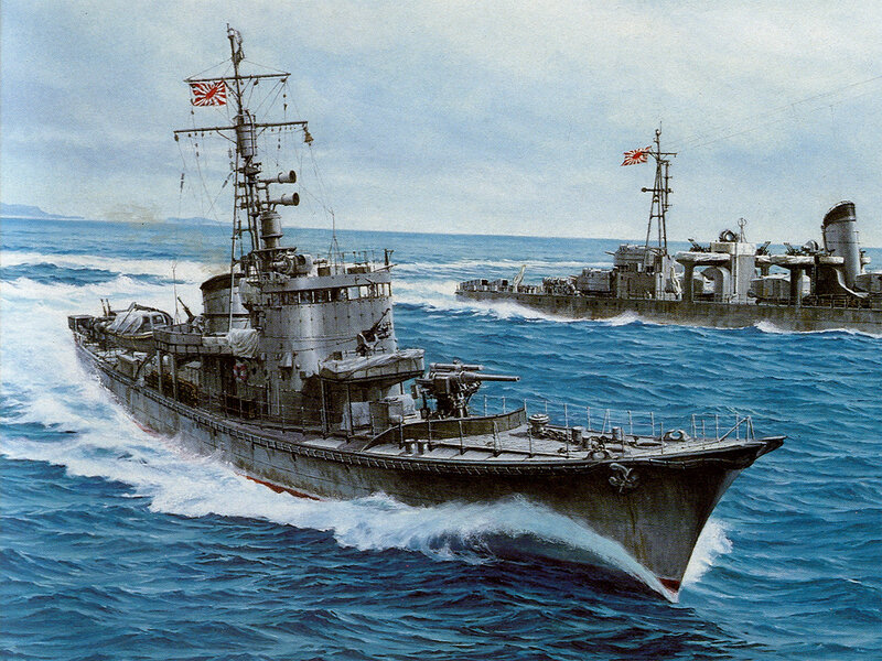 Japanese Warships at Sea