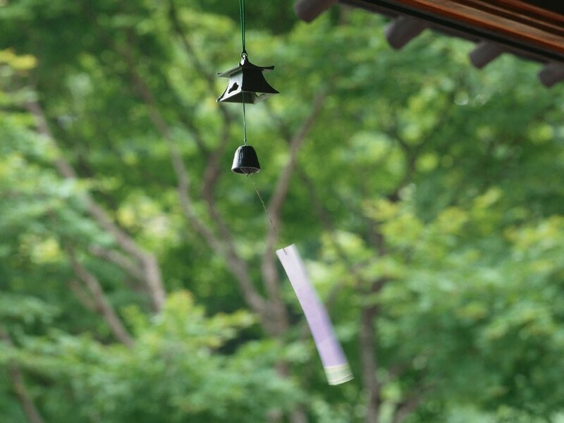 Japanese wind chime in garden