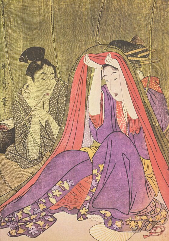 Japanese woodblock print of women