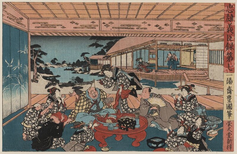 Japanese woodblock print scene