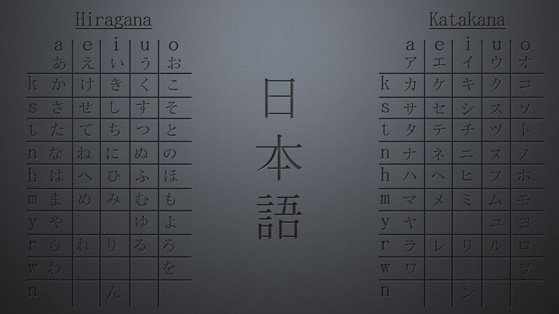 Japanese Writing System Chart — Gray, Neutral