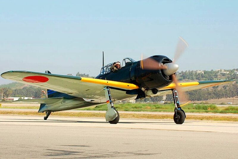 Japanese WWII fighter on runway