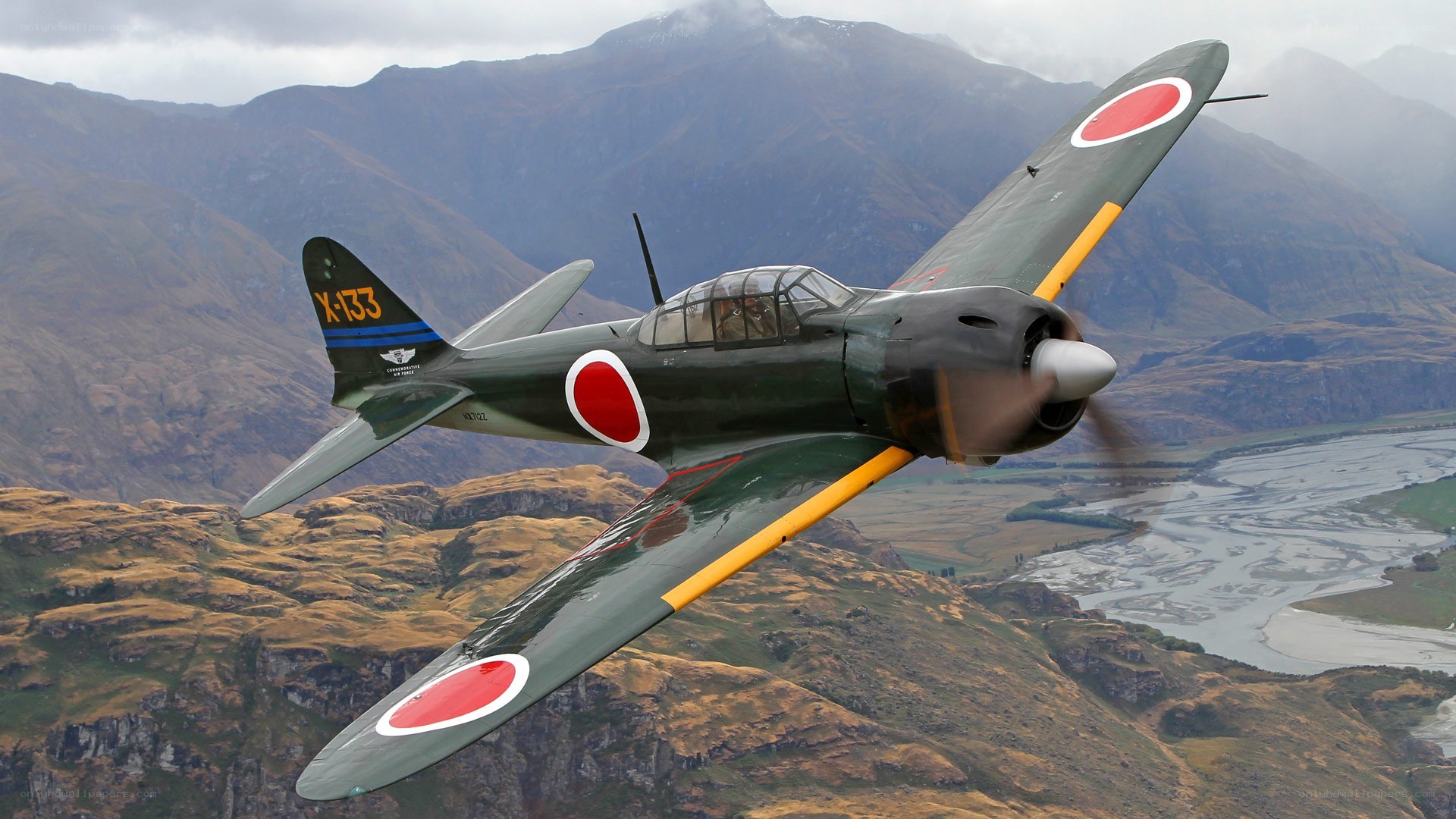 Japanese Zero fighter in flight