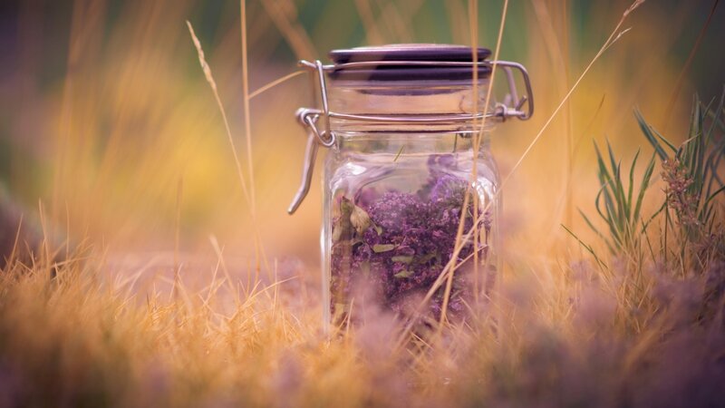 Jar of Dried Flowers