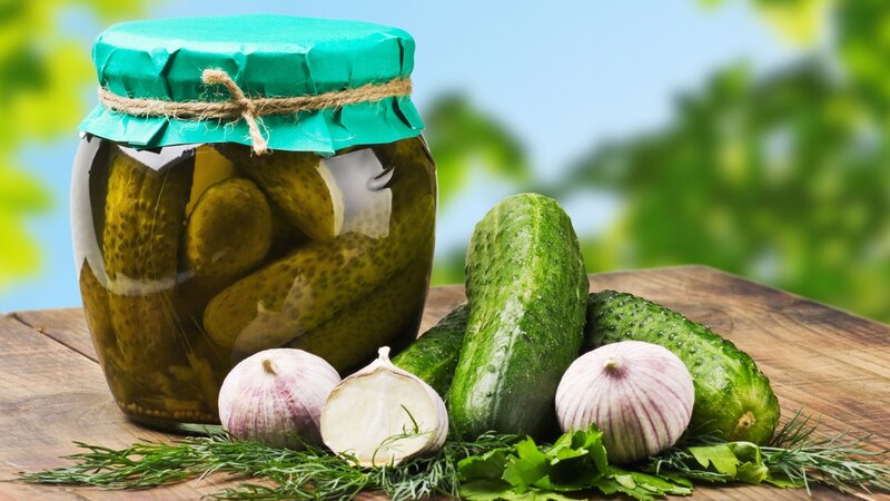 Jar of Pickled Cucumbers — Green