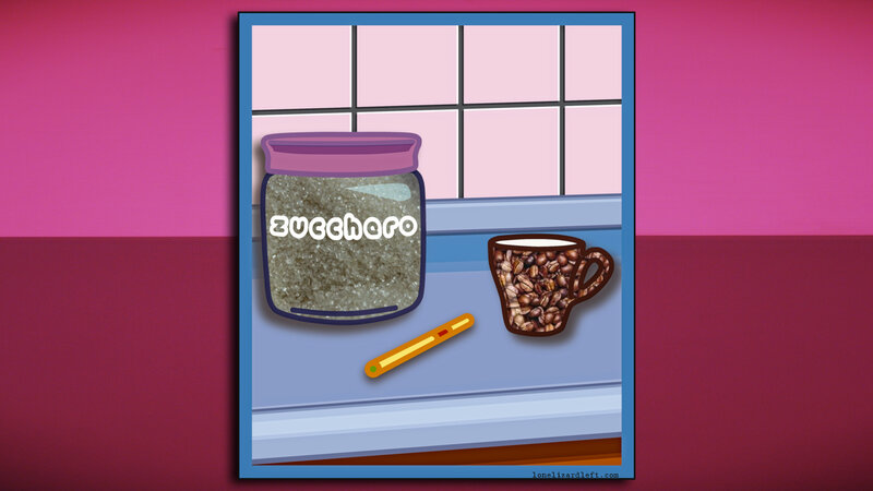 Jar of Sugar and Coffee Cup