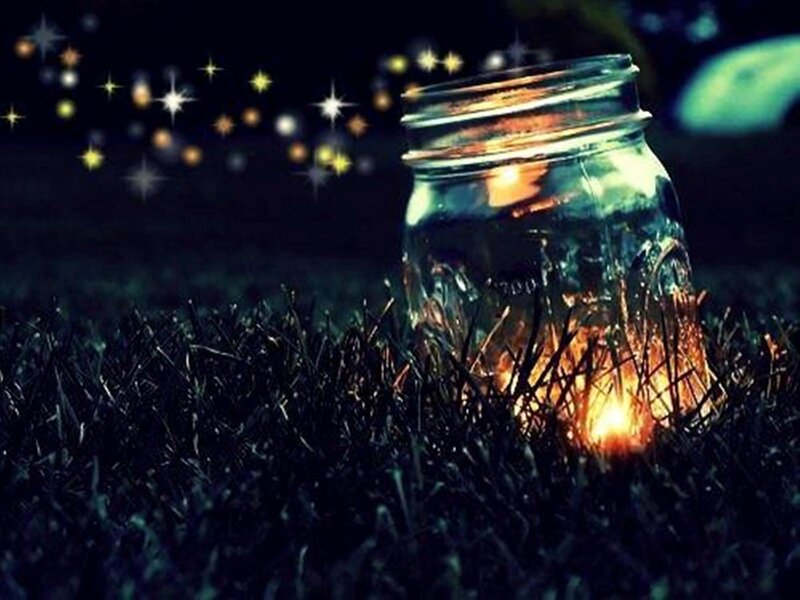 Jar with Fire in Grass