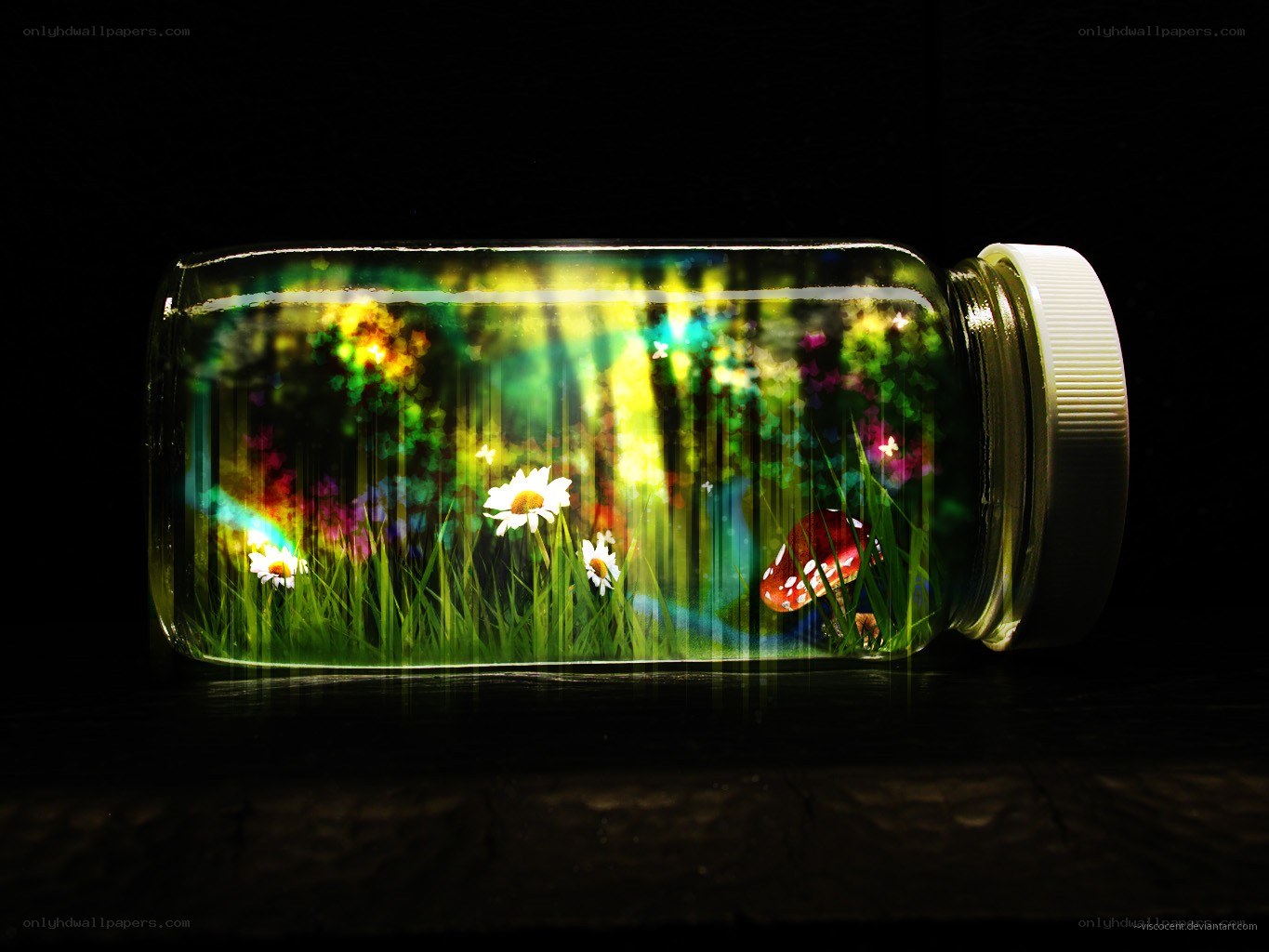 jar with miniature garden