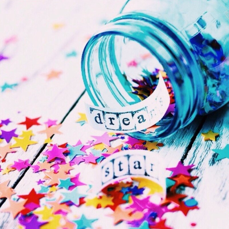 Jar with Star Confetti — White