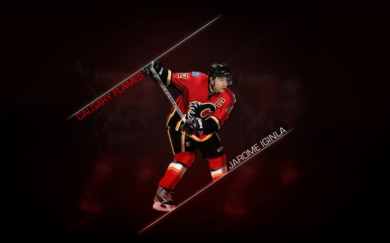 Jarome Iginla in Flames uniform